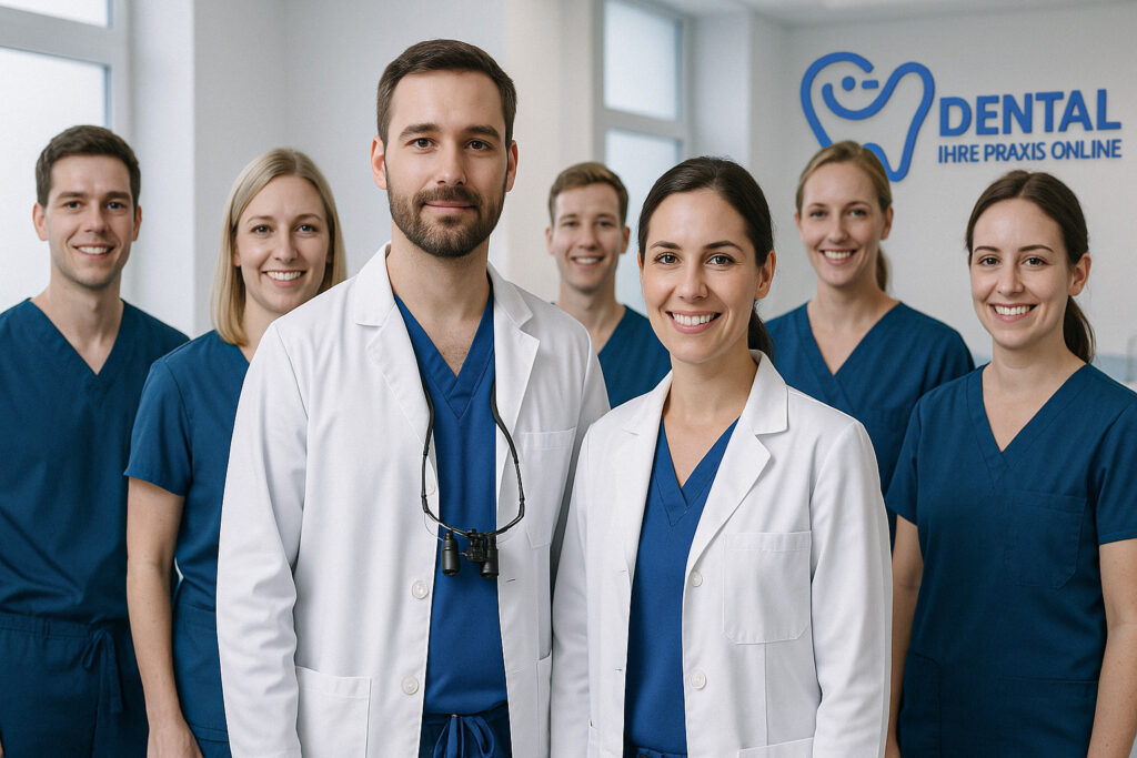Teamfoto einer Zahnarztpraxis Referenzwebsite